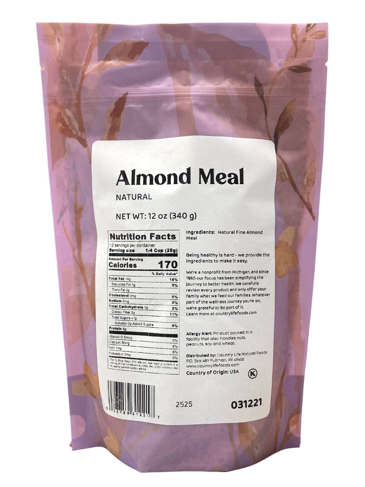 Almond Meal, Fine Ground, Natural by Country Life Natural Foods