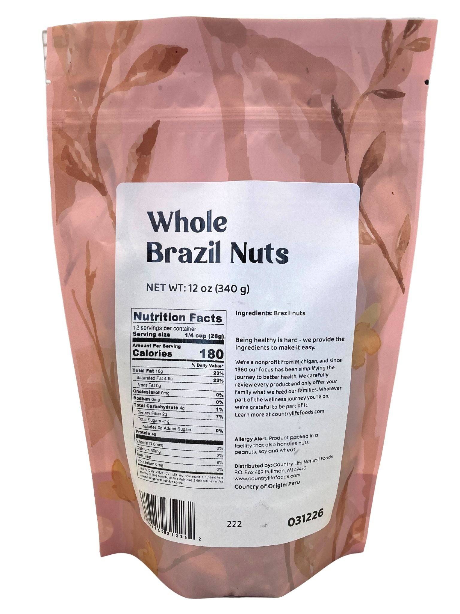 Brazil Nuts, Whole by Country Life Natural Foods