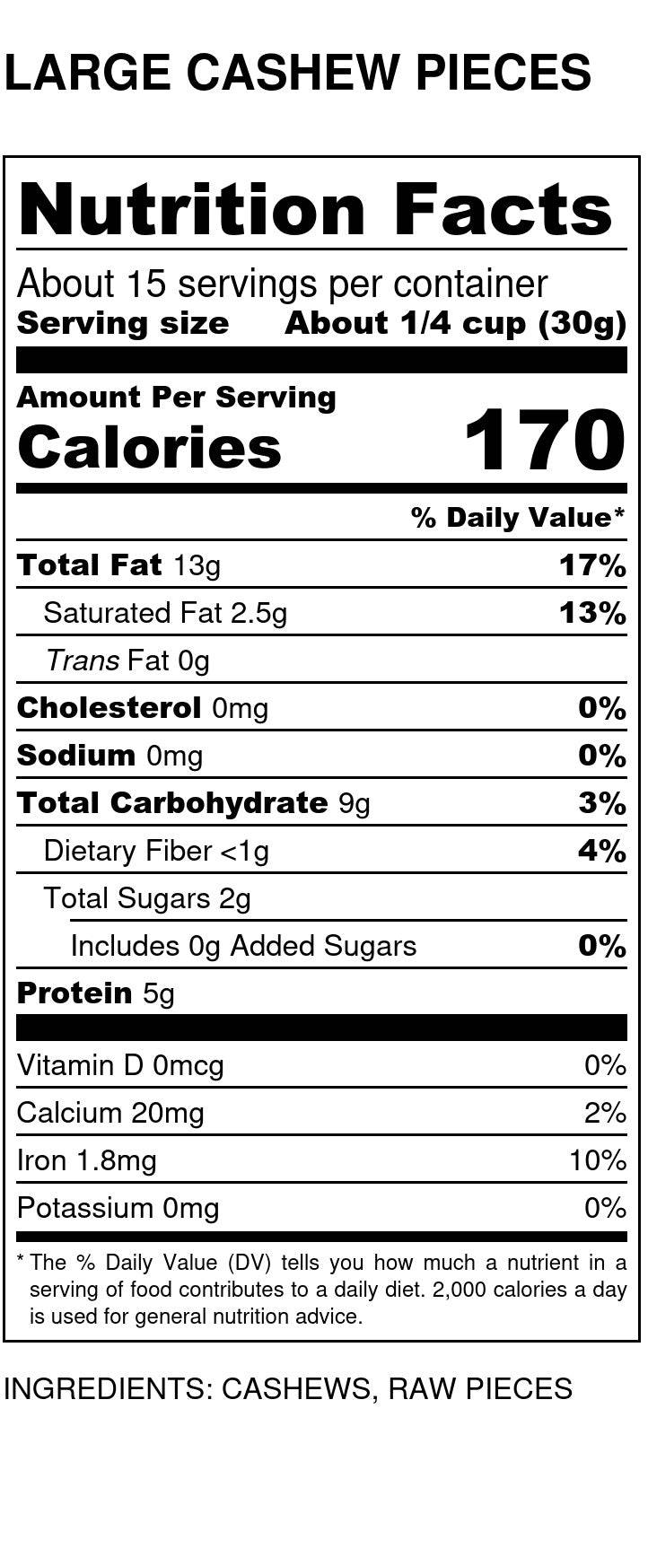 Cashews, Large Pieces, Organic by Country Life Natural Foods