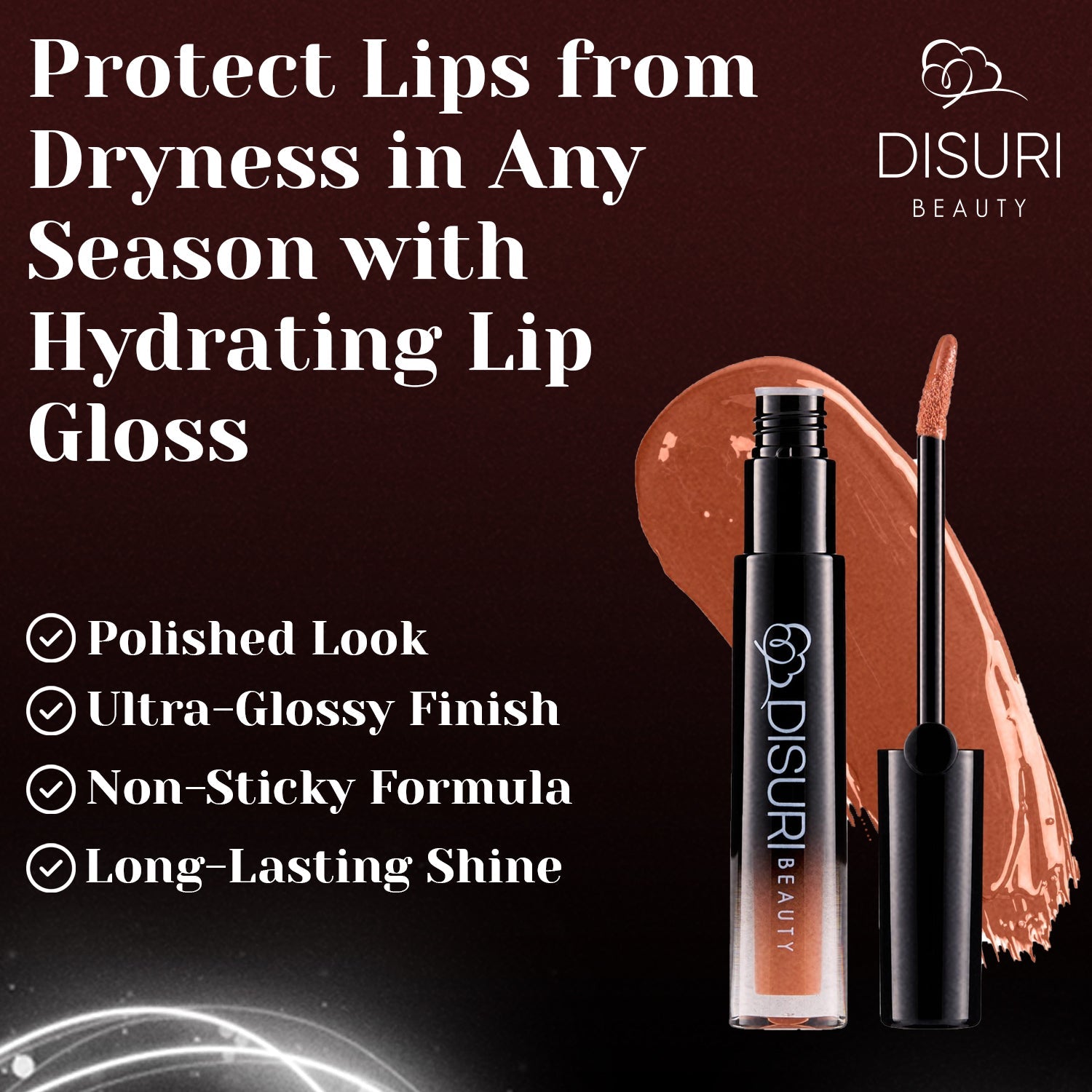 DISURI Beauty Glossy Blast Lip Gloss - Cafe Con Leche (M48)