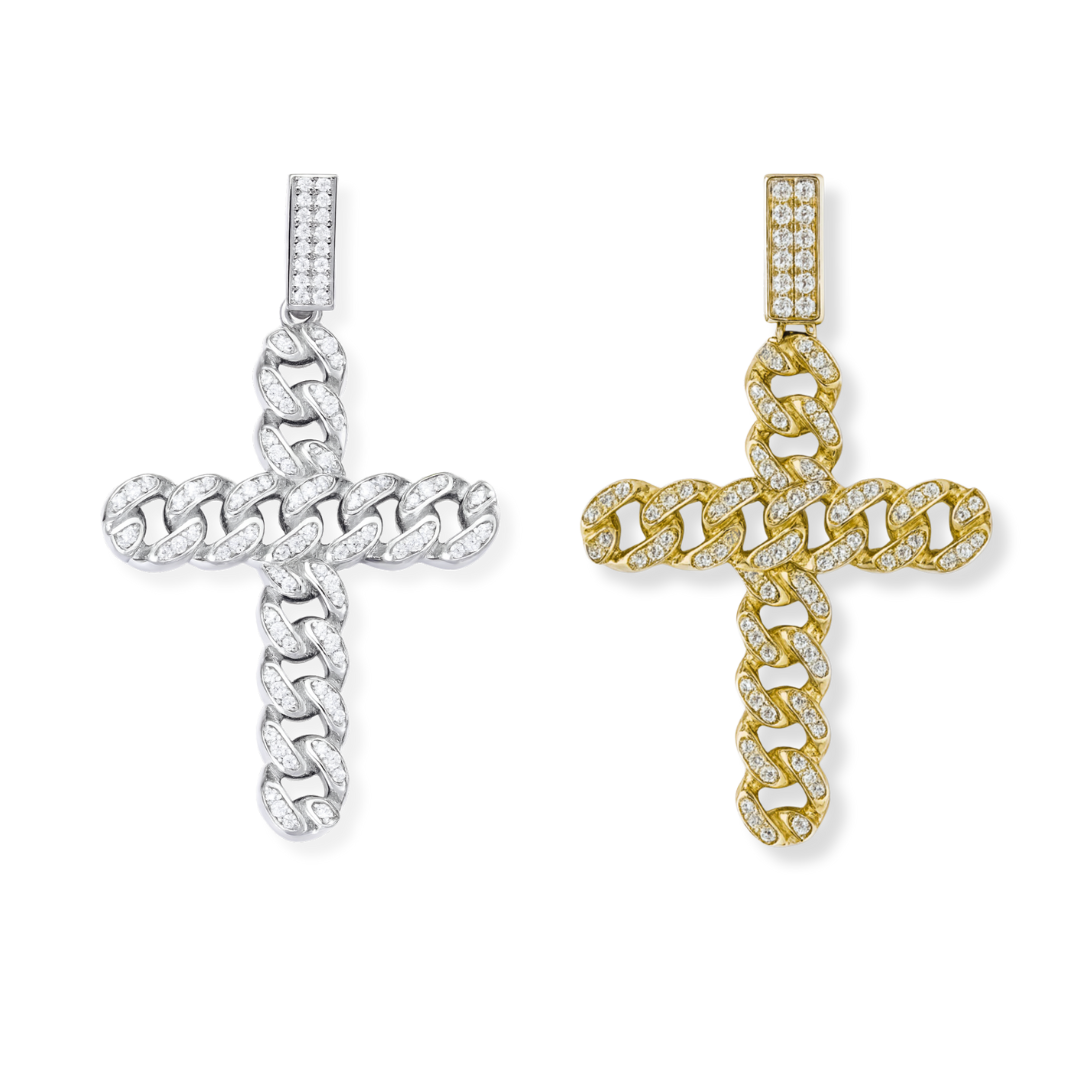 Cuban Link Cross Pendant – Beauty & Wellness Silver