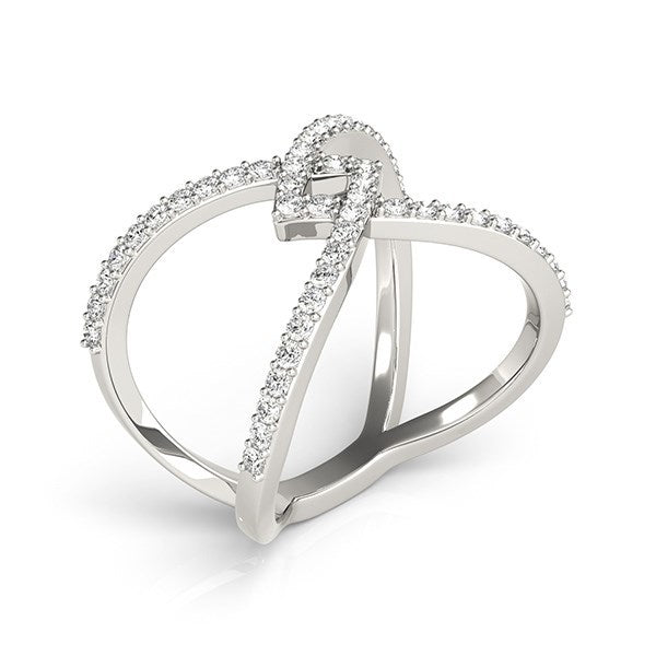 14k White Gold Fancy Entwined Design Diamond Ring (1/2 cttw) by Bids.com