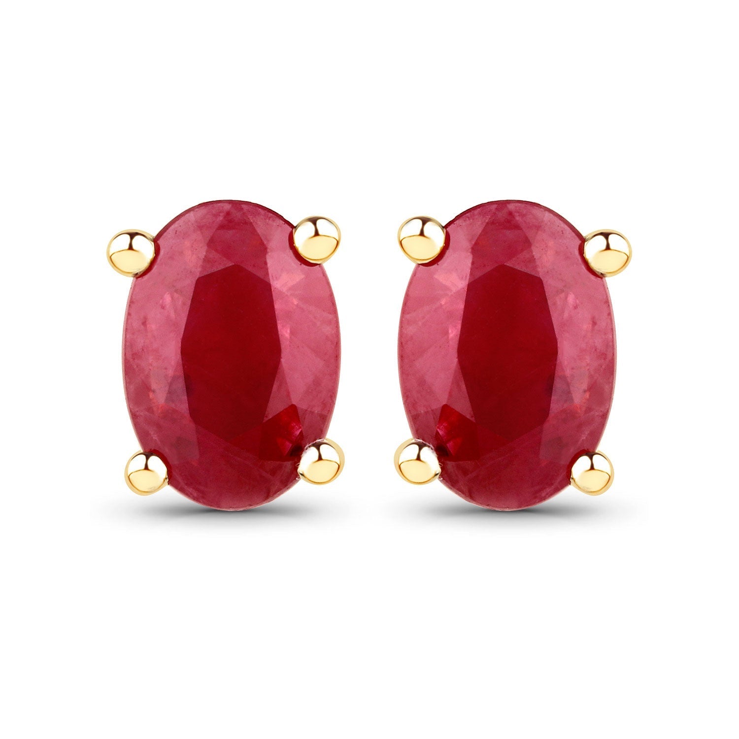 1.04 Carat Genuine Ruby 14K Yellow Gold Earrings DestGlow