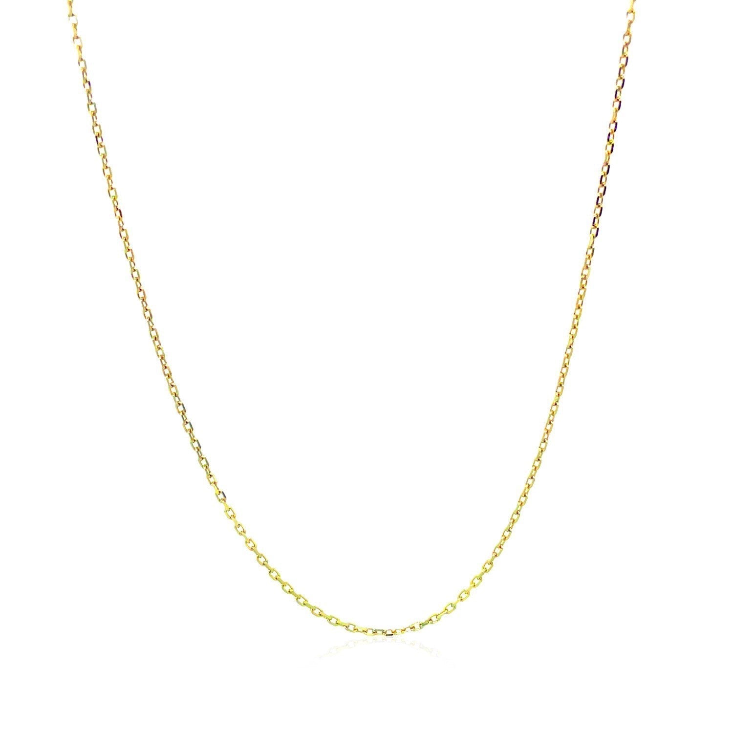 10k Yellow Gold Diamond Cut Cable Link Chain (0.87 mm) DestGlow