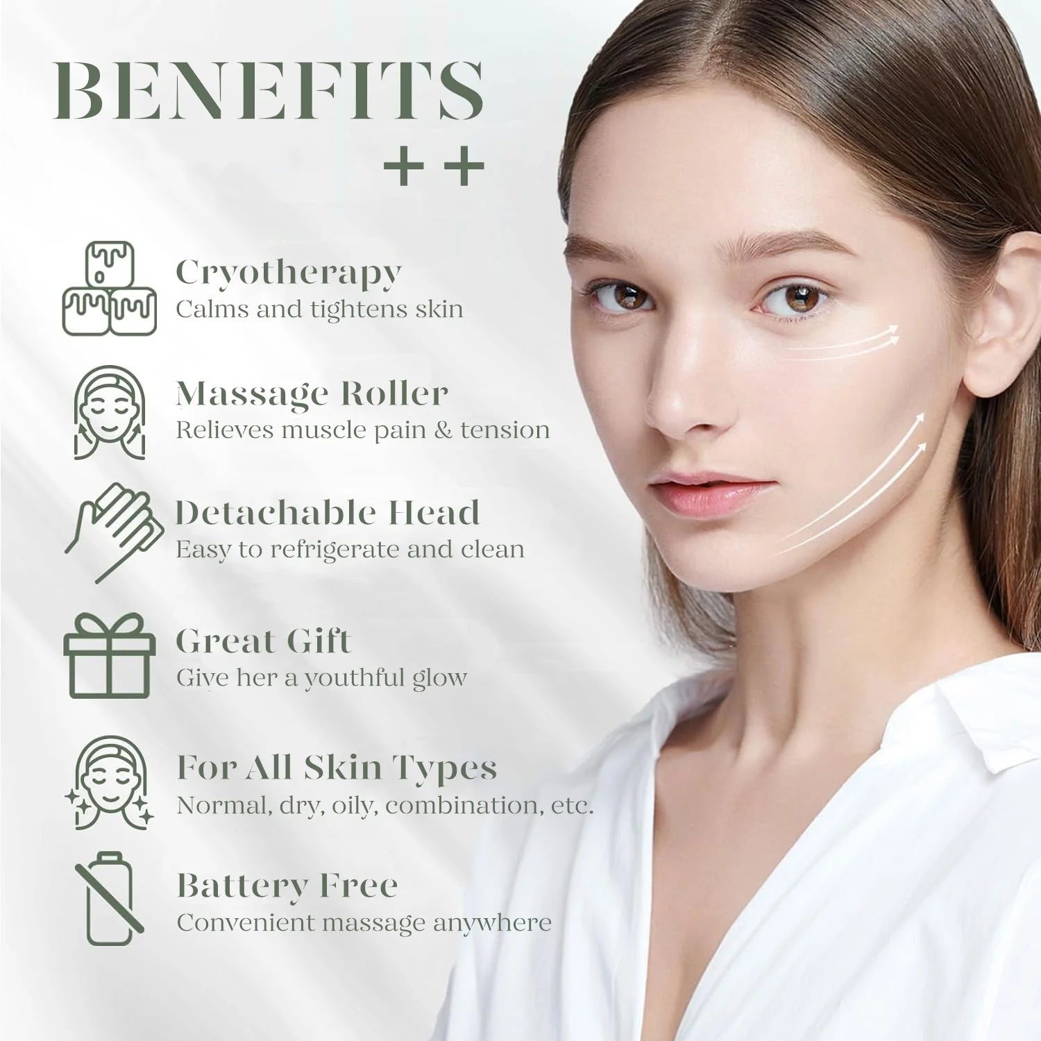 Ice Roller for Face & Gua Sha, Ice Face Roller Massager Cryotherapy Reduces Puffiness, Pink by Korean Skin Care