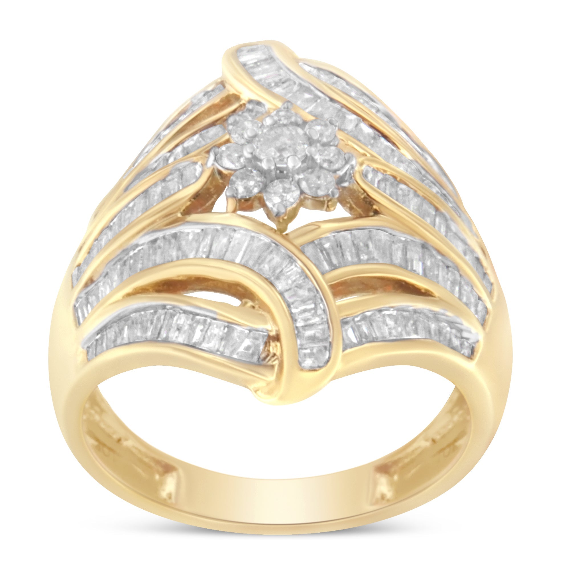 10K Yellow Gold Diamond Ring (1 Cttw, I-J Color, I2-I3 Clarity) - Size 7 by Bids.com