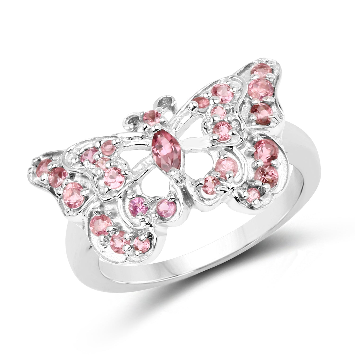 0.83 Carat Genuine Pink Tourmaline .925 Sterling Silver Ring by Bids.com