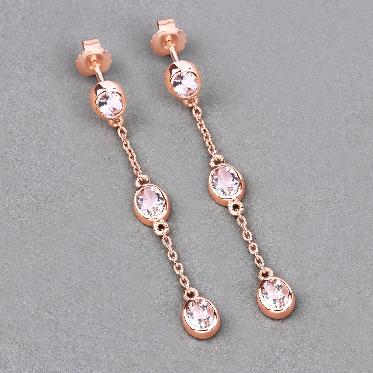 1.62 Carat Genuine Morganite .925 Sterling Silver Earrings by Bids.com