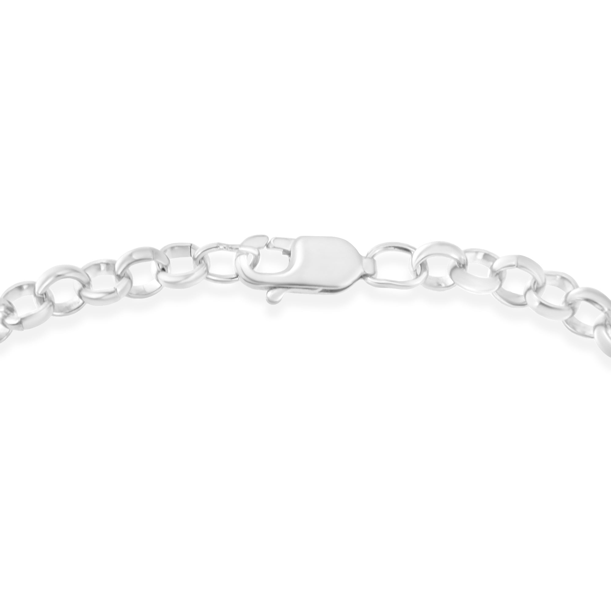 .925 Sterling Silver 1/4 Cttw Diamond-Accented Heart and Ribbon Charm 7" Link Chain Bracelet (H-I Color, I1-I2 Clarity) by Bids.com