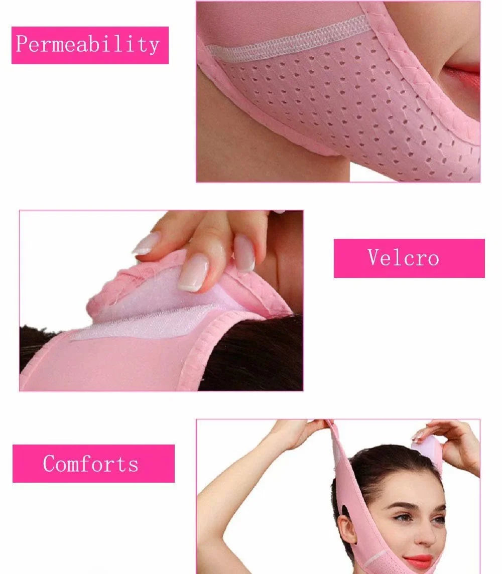 Reusable V Line Mask,V Shaped Face Mask for Sagging,Refined Jawline Support Strap,Adjustable Facial Slimming Strap,Chin up & Face Lifting Belt by Korean Skin Care