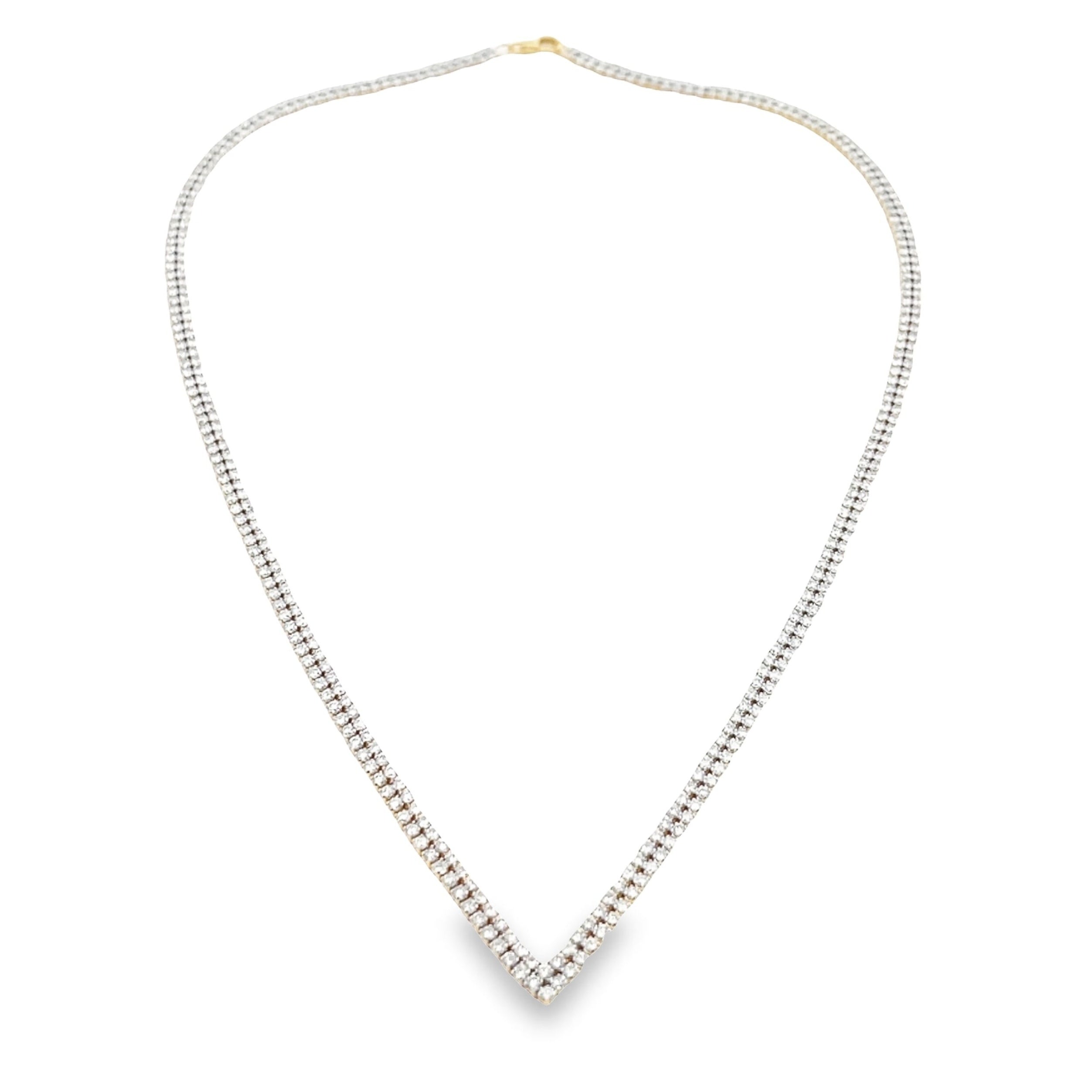 Genuine 7.00ct Diamond Tennis Necklace 14KT Yellow Gold by Bids.com
