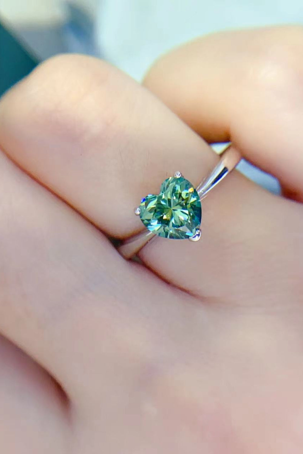 1 Carat Sparkala™ Heart Platinum Over Pure Sterling Silver Ring by Sparkala