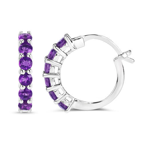1.20 Carat Genuine Amethyst .925 Sterling Silver Earrings DestGlow