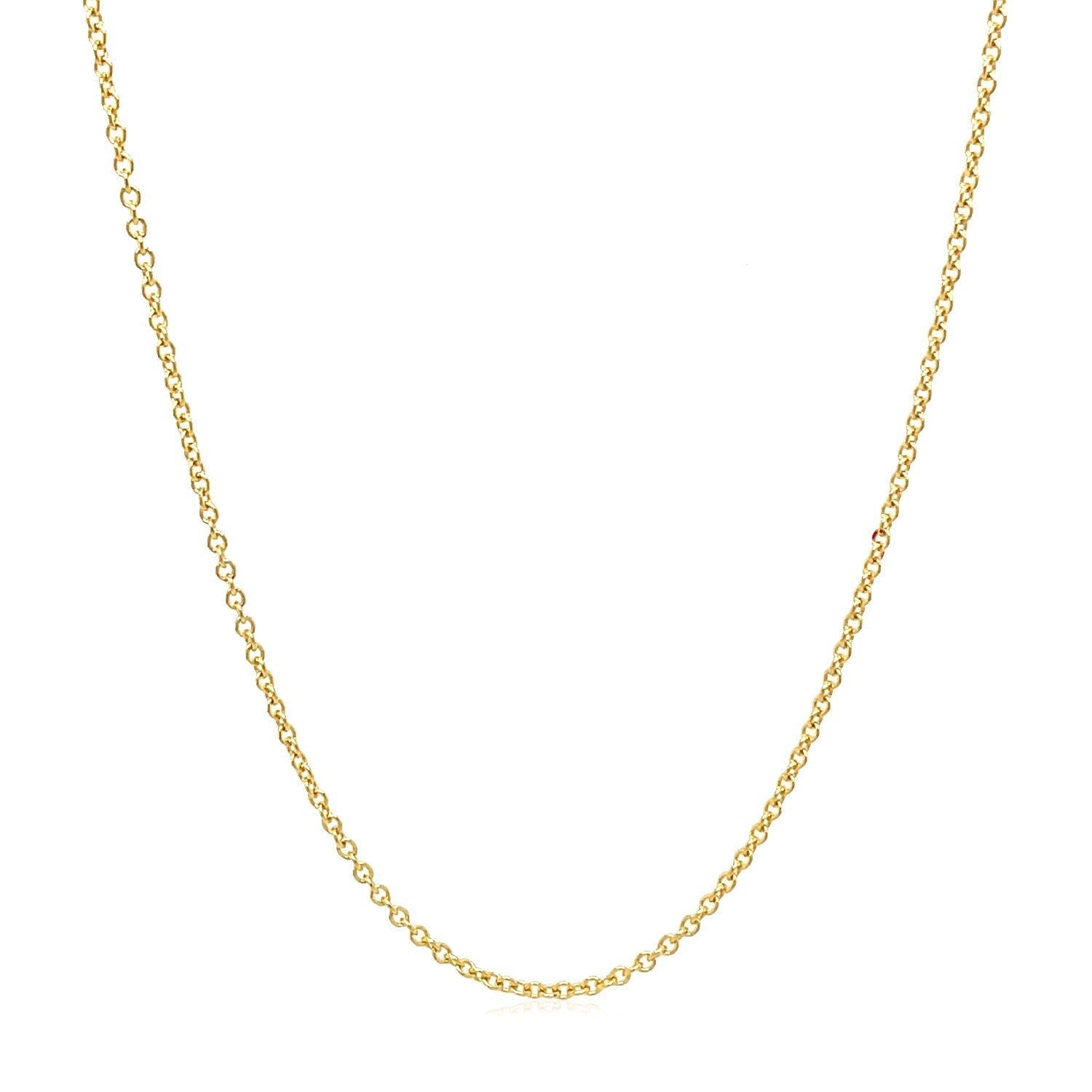 14k Yellow Gold Round Cable Link Chain 1.3mm