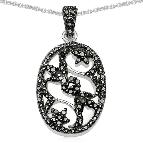 0.28 Carat Genuine Black Diamond .925 Sterling Silver Pandent by Bids.com