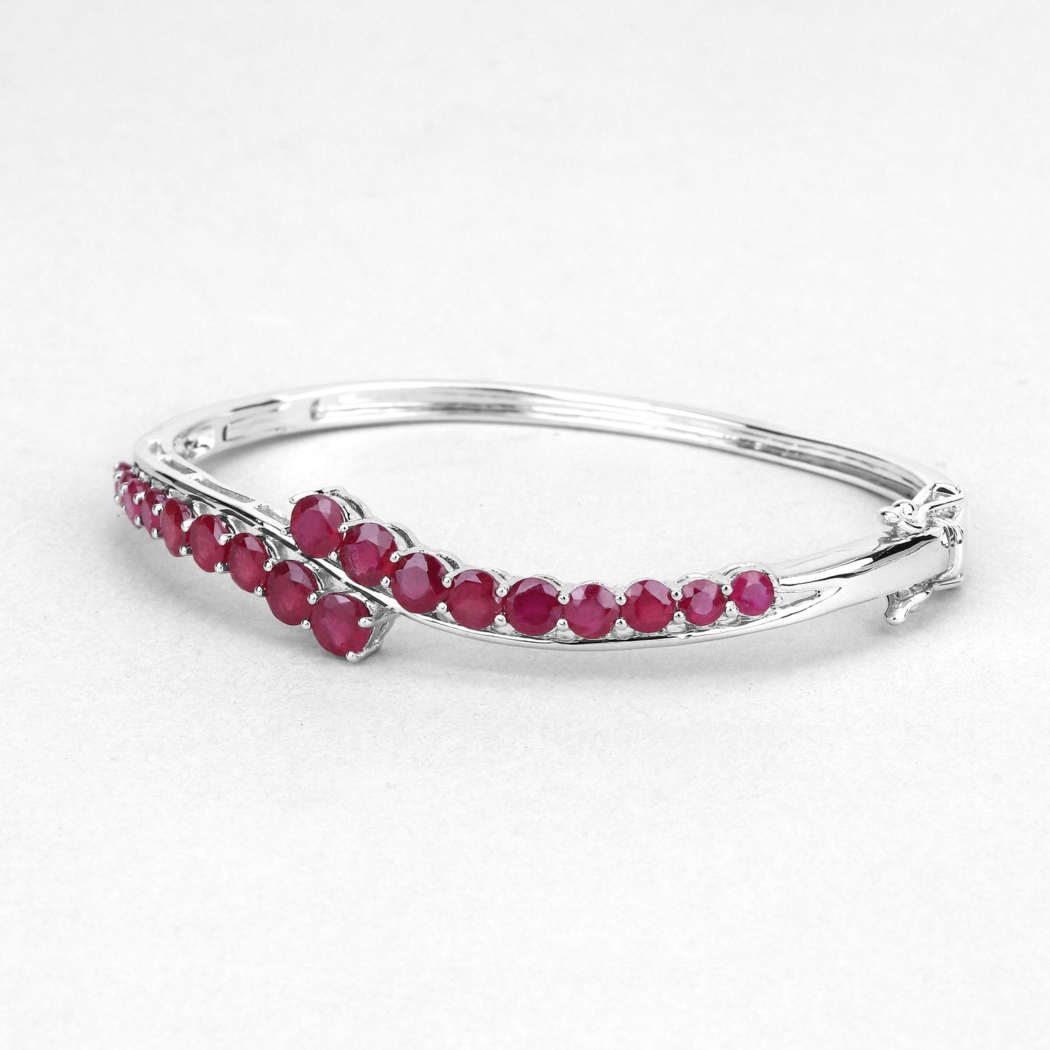 9.10 Carat Glass Filled Ruby .925 Sterling Silver Bangle by Bids.com