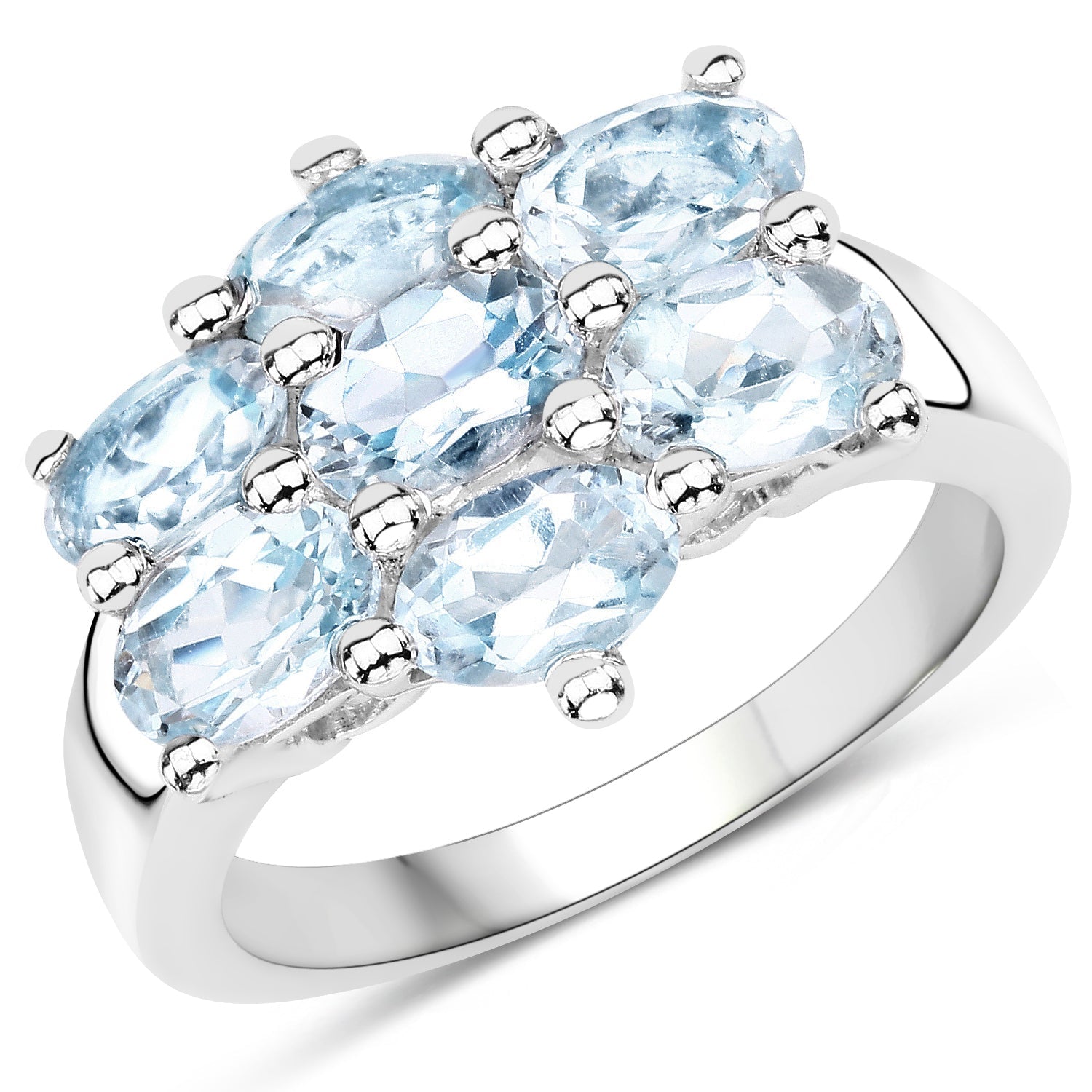 3.57 Carat Genuine Blue Topaz .925 Sterling Silver Ring by Bids.com