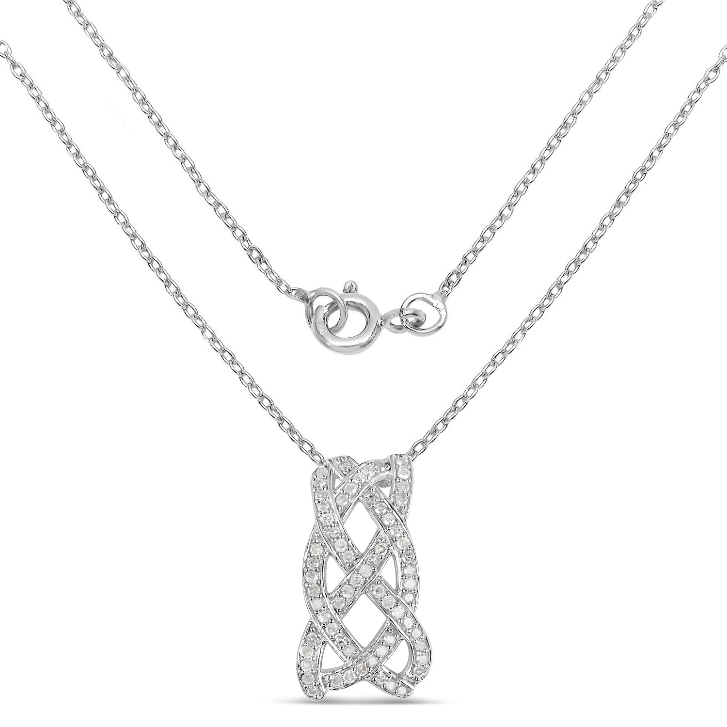 0.54 Carat Genuine White Diamond .925 Sterling Silver Pendant by Bids.com