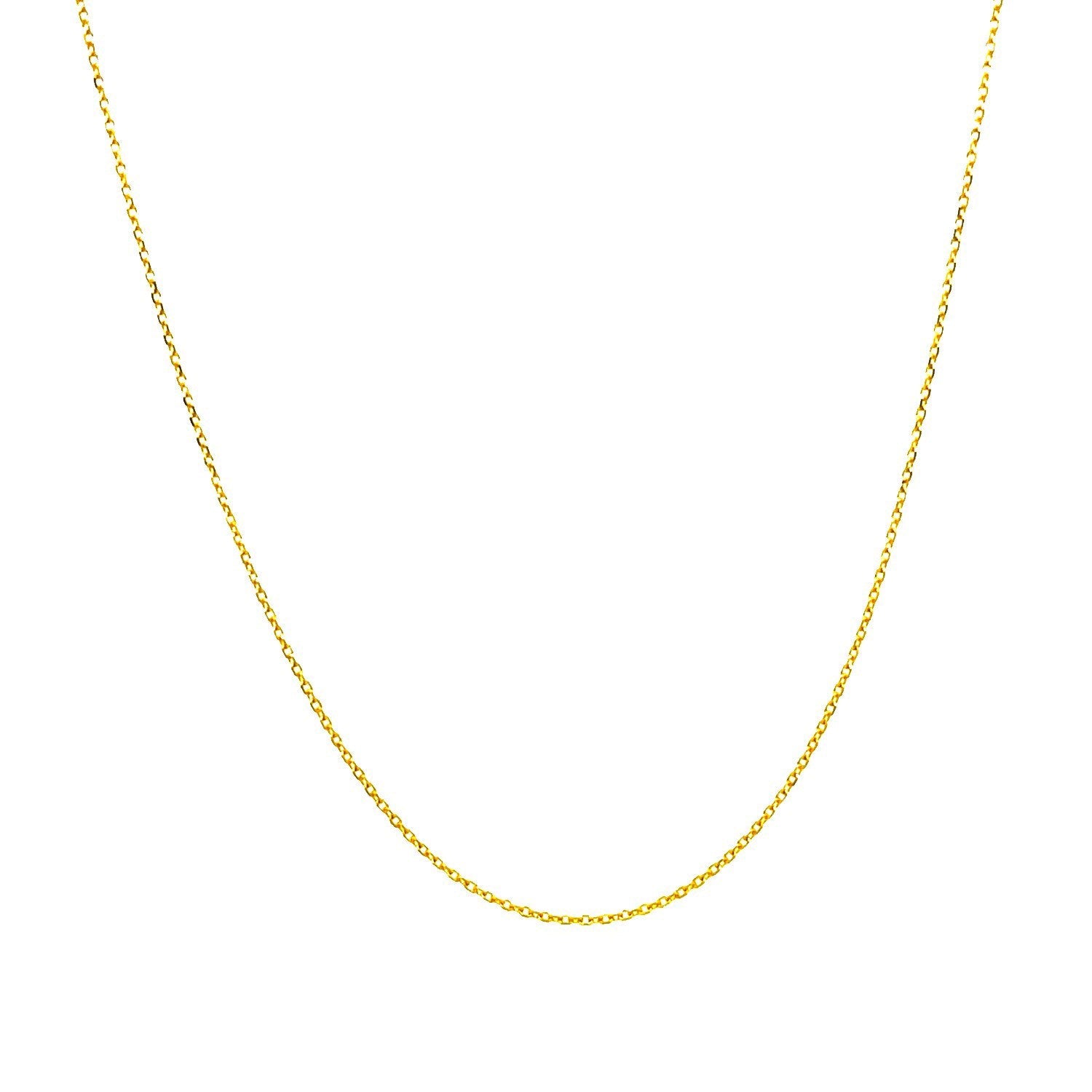 14k Yellow Gold Diamond Cut Cable Link Chain 0.7mm by Bids.com