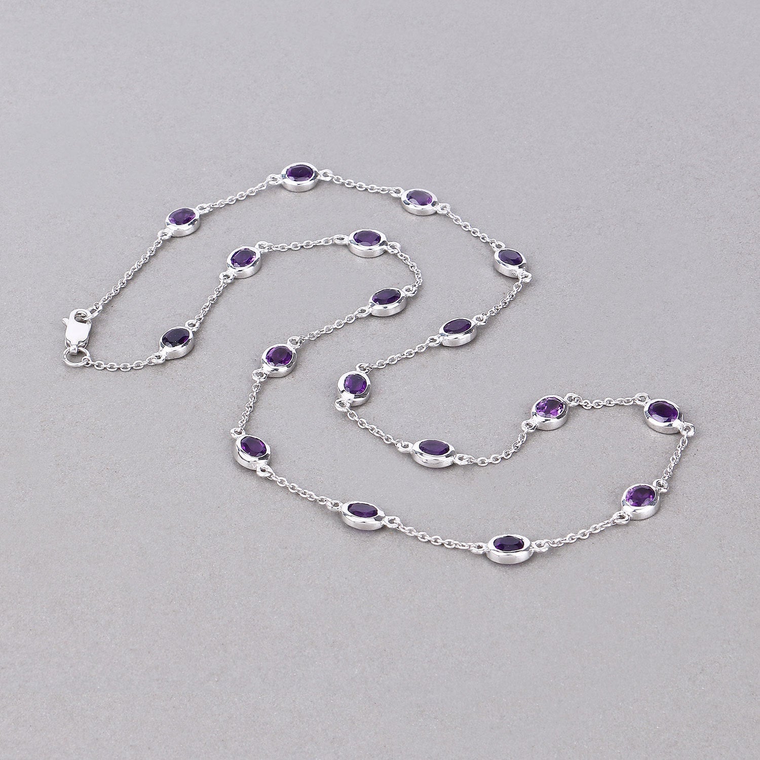 6.12 Carat Genuine Amethyst .925 Sterling Silver Necklace by Bids.com