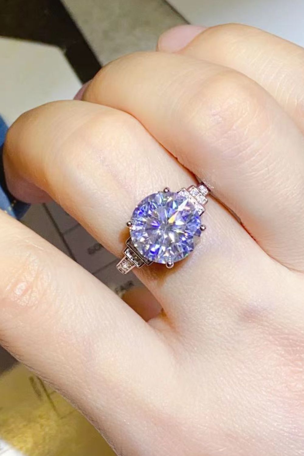 5 Carat Brilliant Round Cut Sparkala™ Platinum Over Pure Sterling Silver Ring by Sparkala