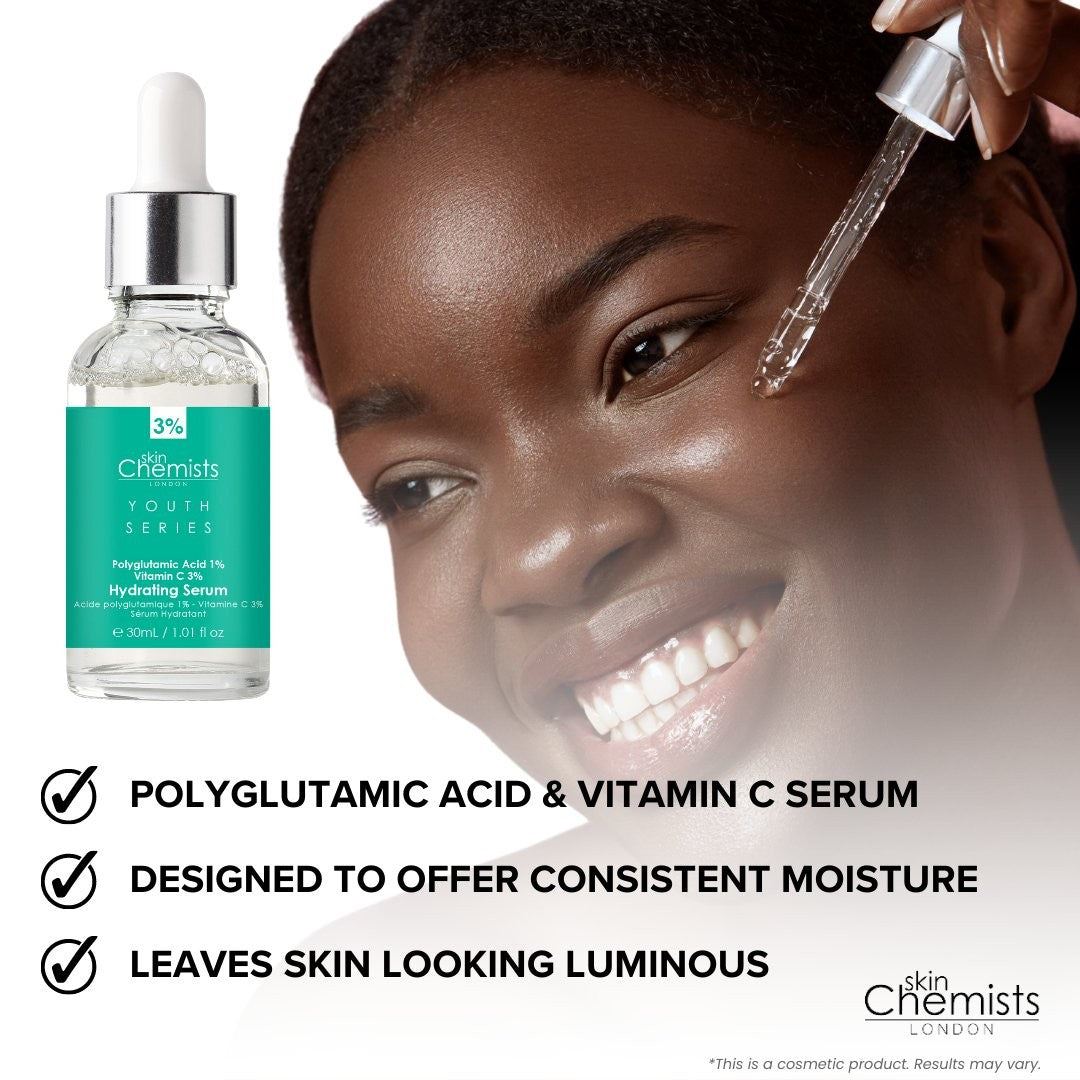 Hydrating Serum Polyglutamic Acid 1%, Vitamin C 3% 30ml by skinChemists US