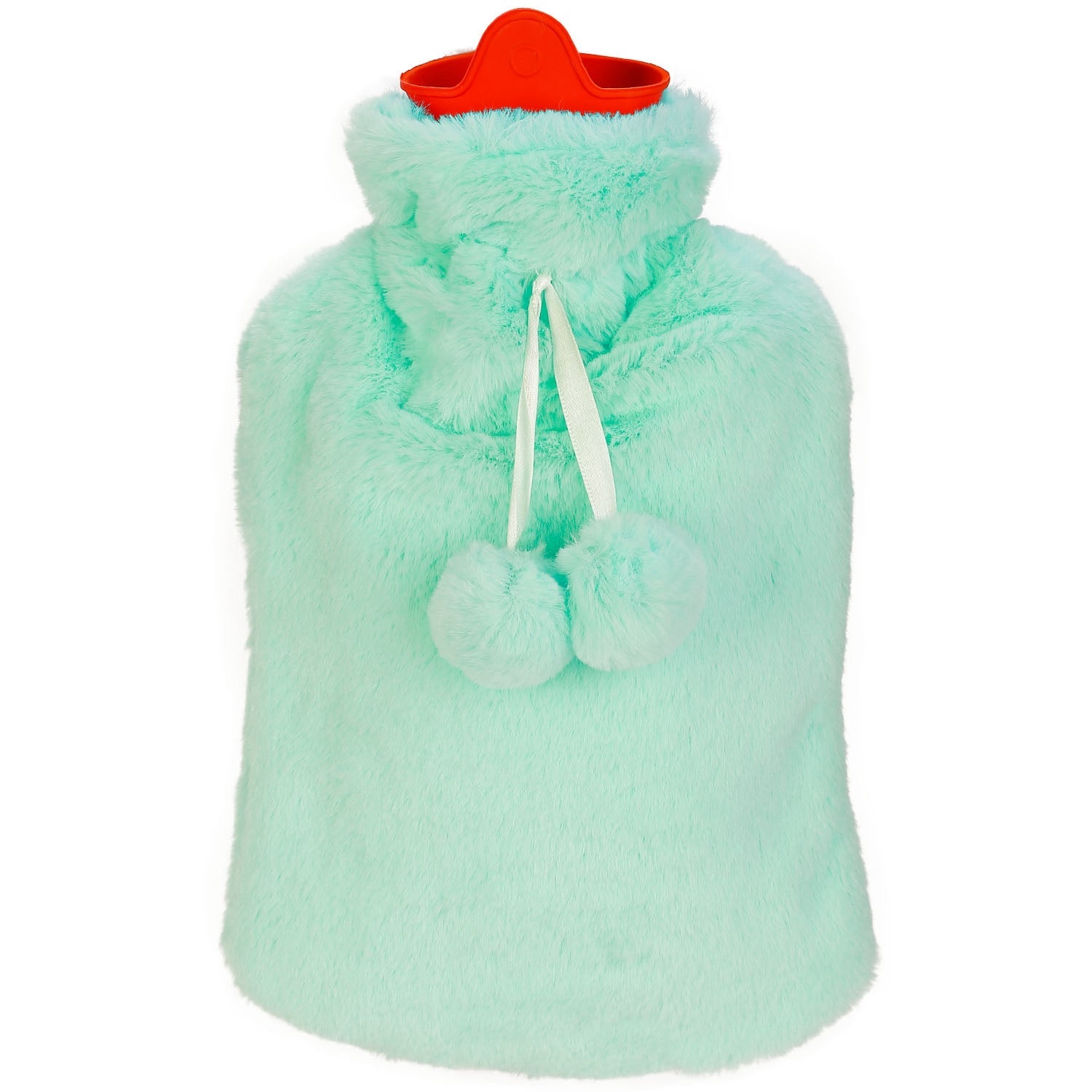 2L Hot Water Bottle w/ Plush Cover Classic Natural Rubber Hot Water Bag Feet Warmer For Pain Relief Hot Compress Heat Therapy Warm Neck Shoulders