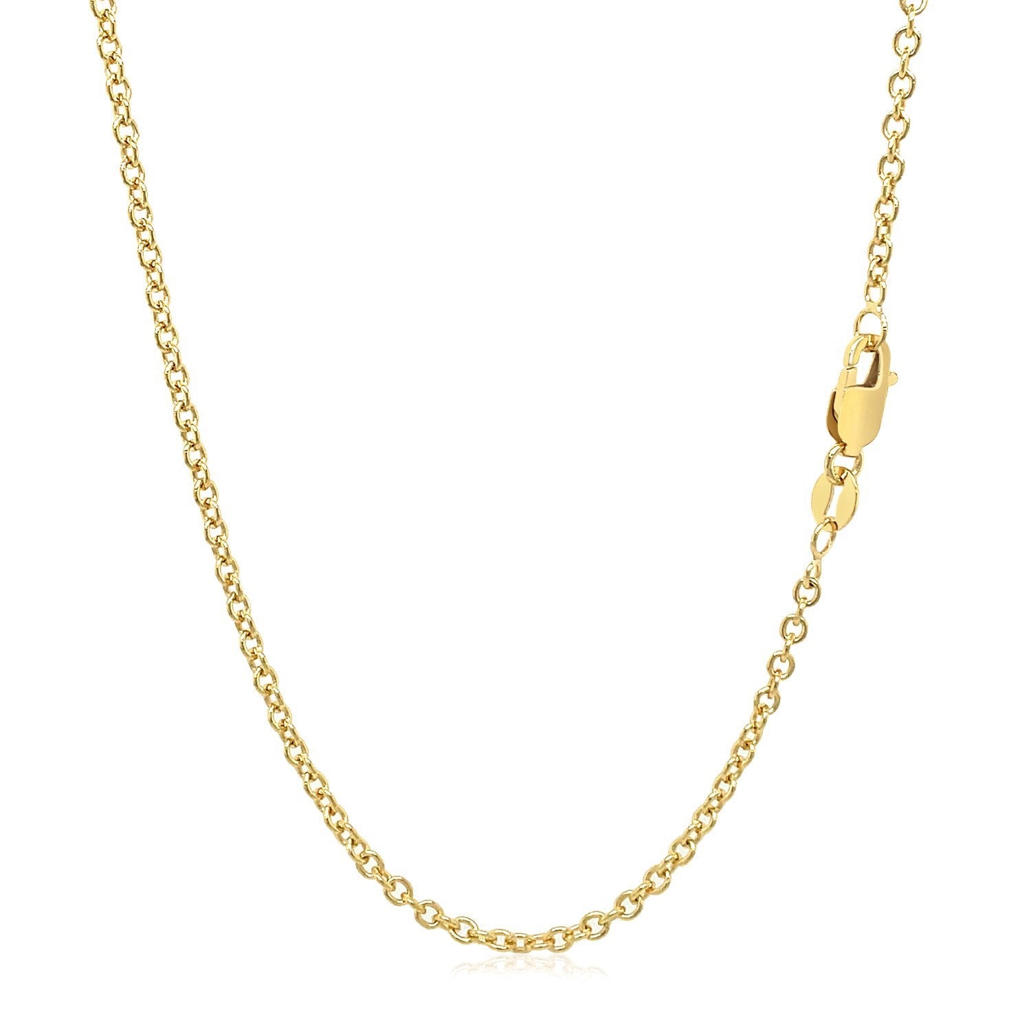 14k Yellow Gold Round Cable Link Chain 1.9mm by Bids.com