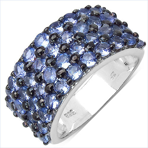 3.08 Carat Genuine Tanzanite .925 Sterling Silver Ring by Bids.com