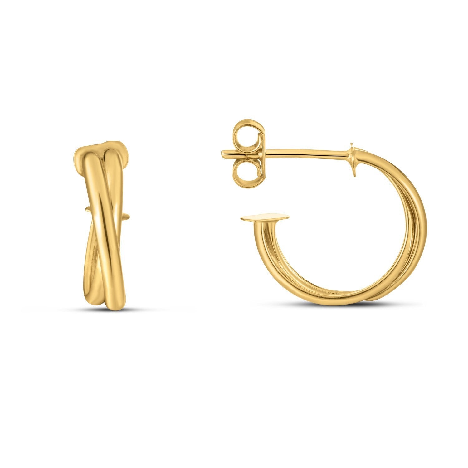 14k Yellow Gold Crossover Hoops by Bids.com