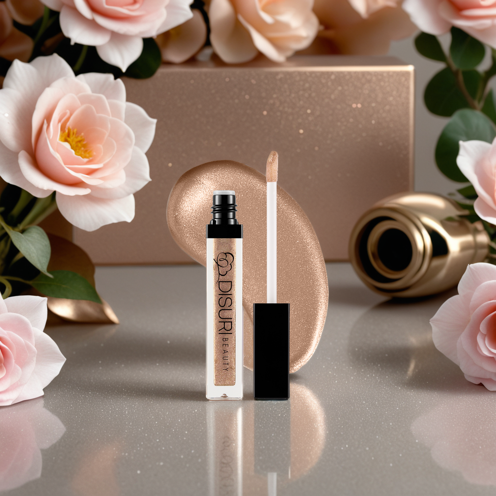 DISURI Beauty Shimmer Blast Lip Gloss - Pink Gold (S44)