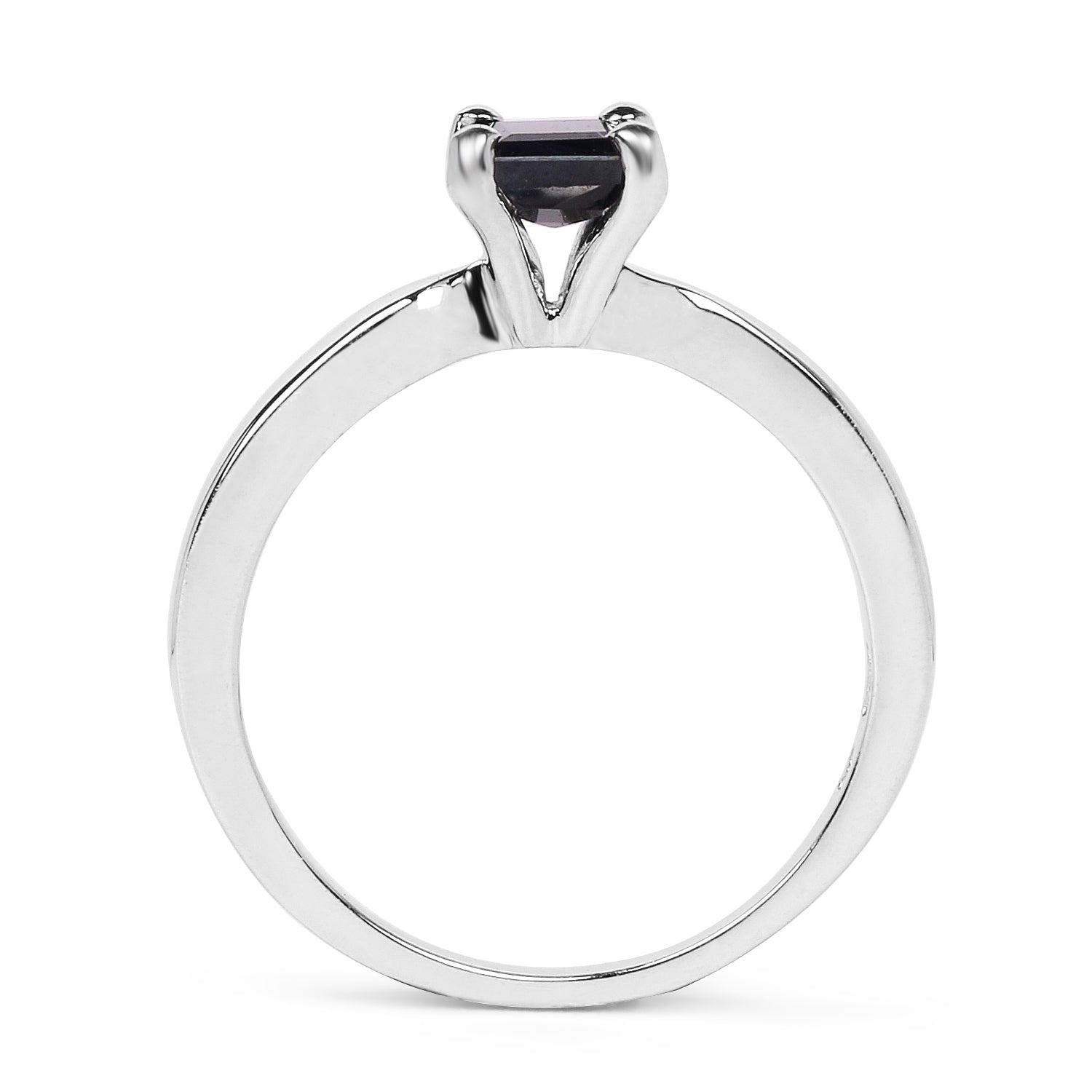 0.63 Carat Genuine Black Sapphire .925 Sterling Silver Ring DestGlow