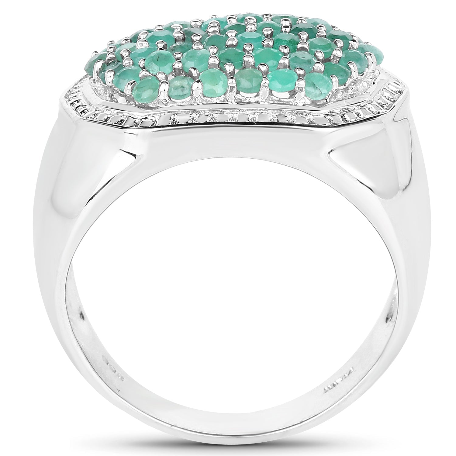 1.43 Carat Genuine Emerald .925 Sterling Silver Ring by Bids.com