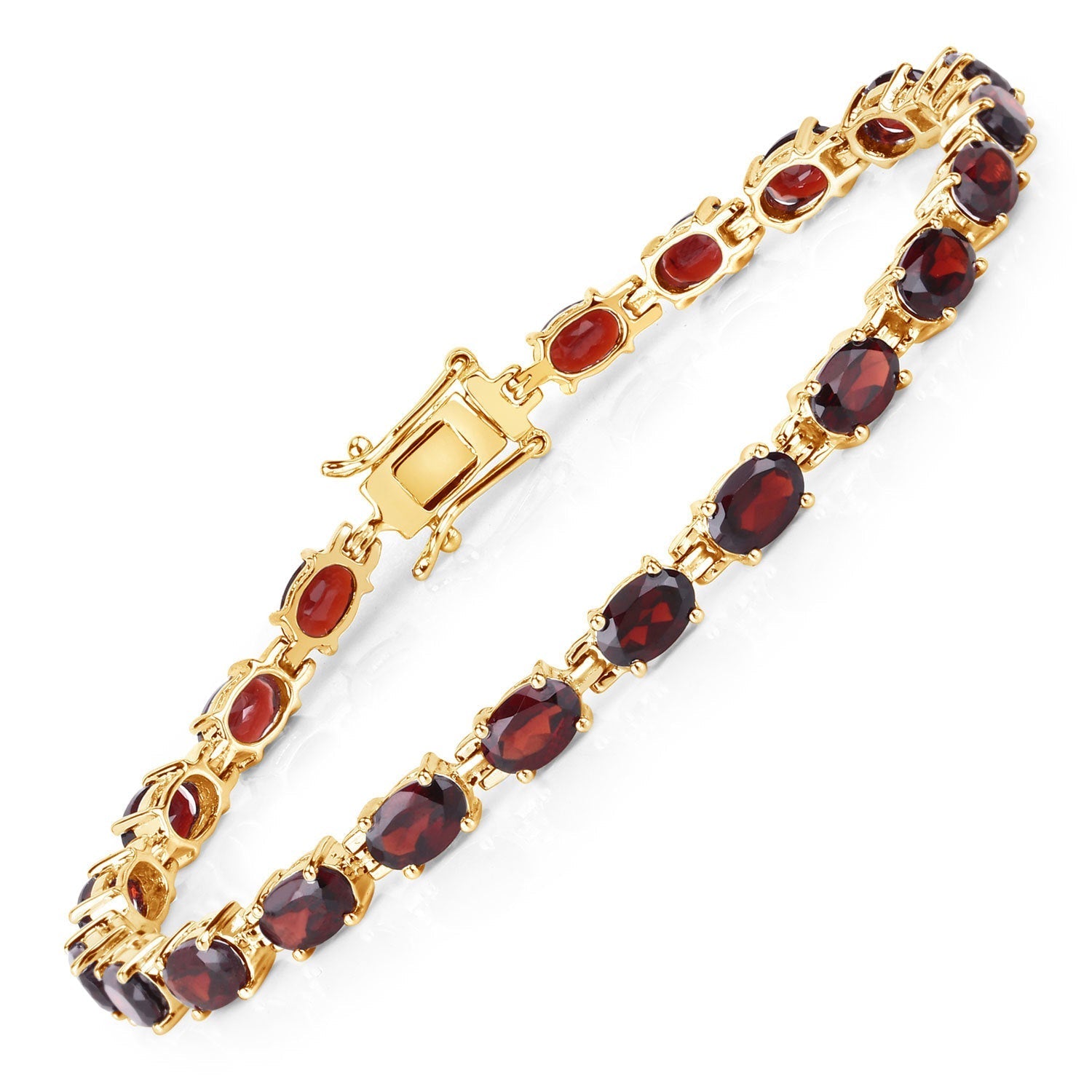 11.22 Carat Genuine Garnet .925 Sterling Silver Bracelet DestGlow
