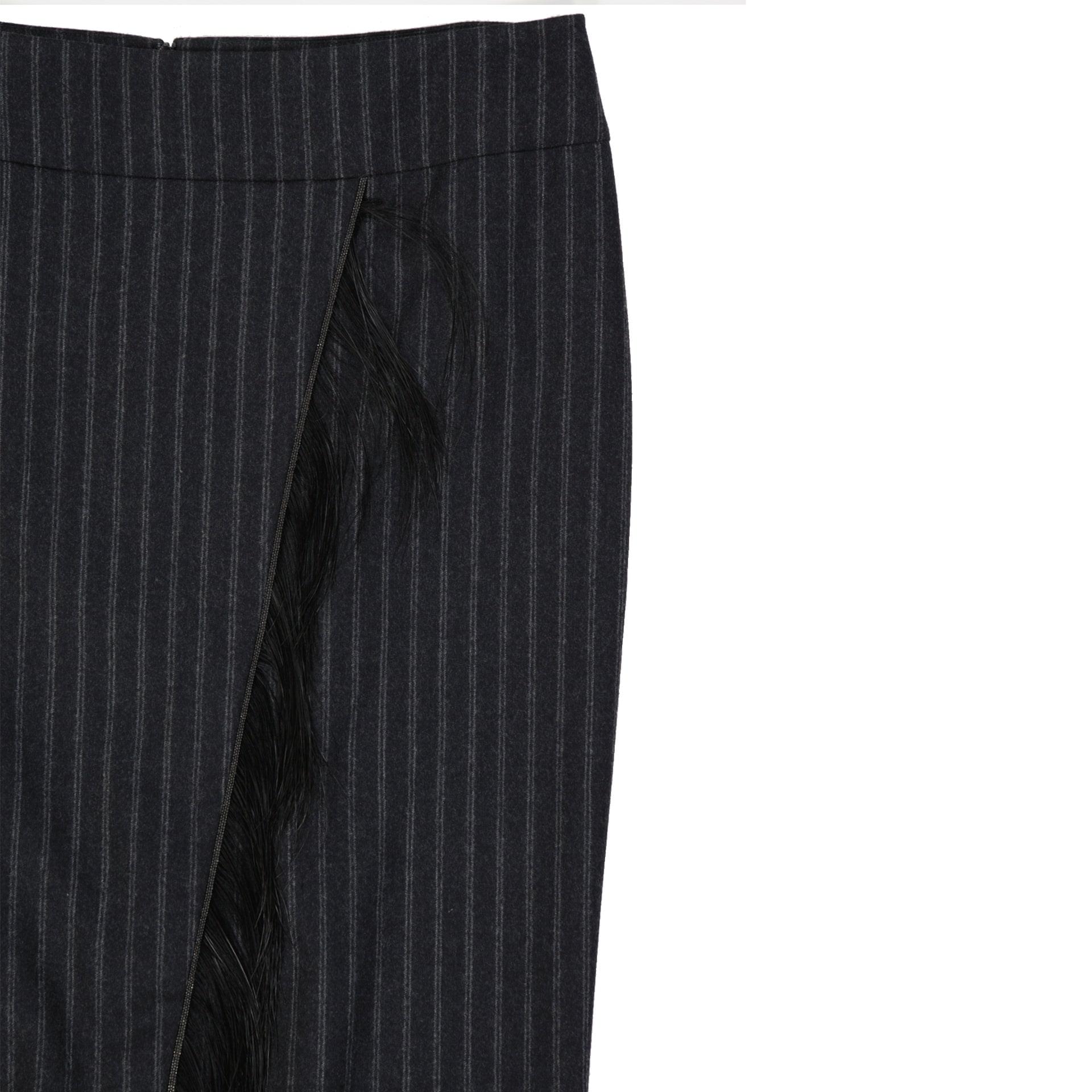 Brunello Cucinelli Wool Striped Skirt Women DestGlow