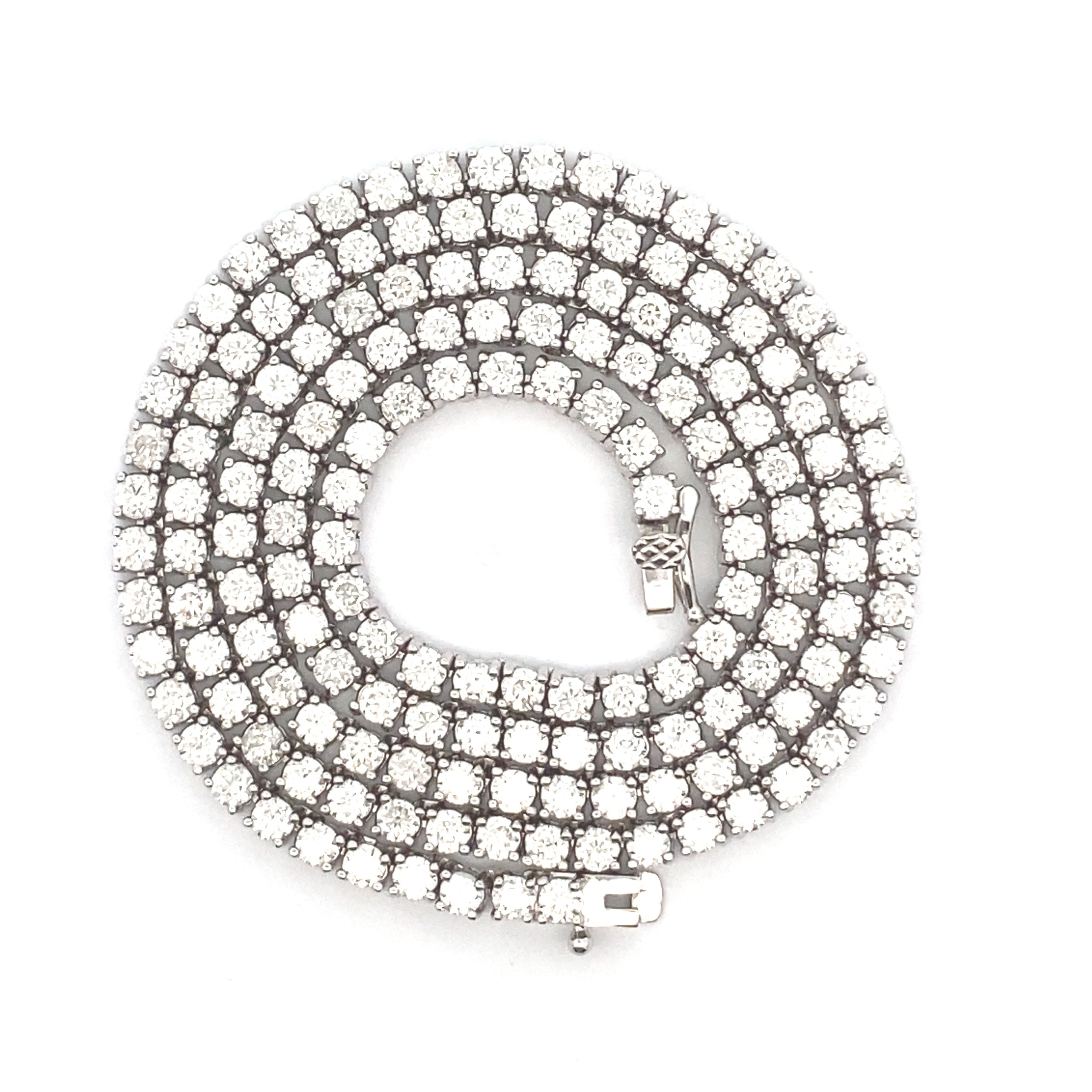 6.85ct Moissanite Tennis Necklace Sterling Silver by Bids.com