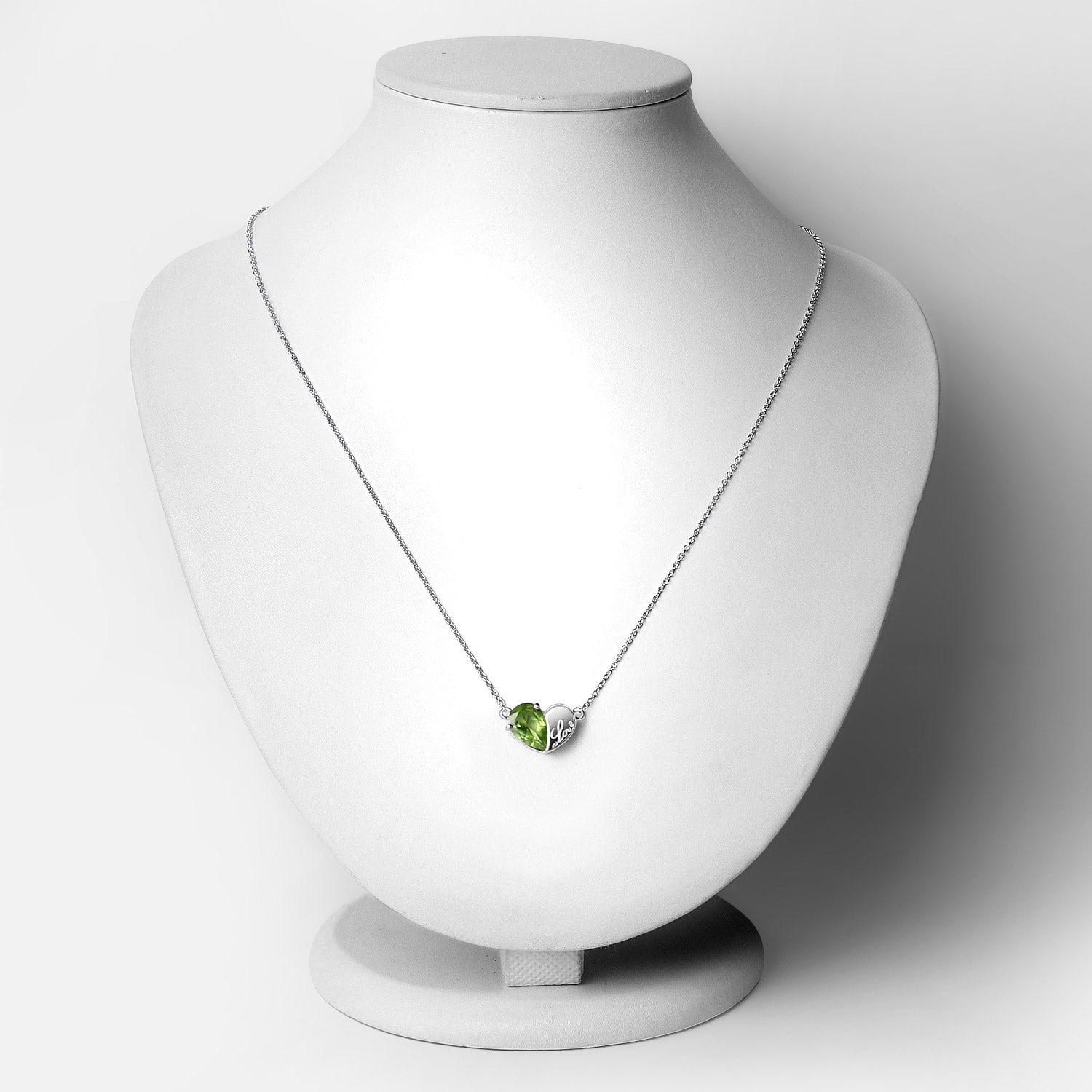 1.35 Carat Genuine Peridot .925 Sterling Silver Pendant DestGlow