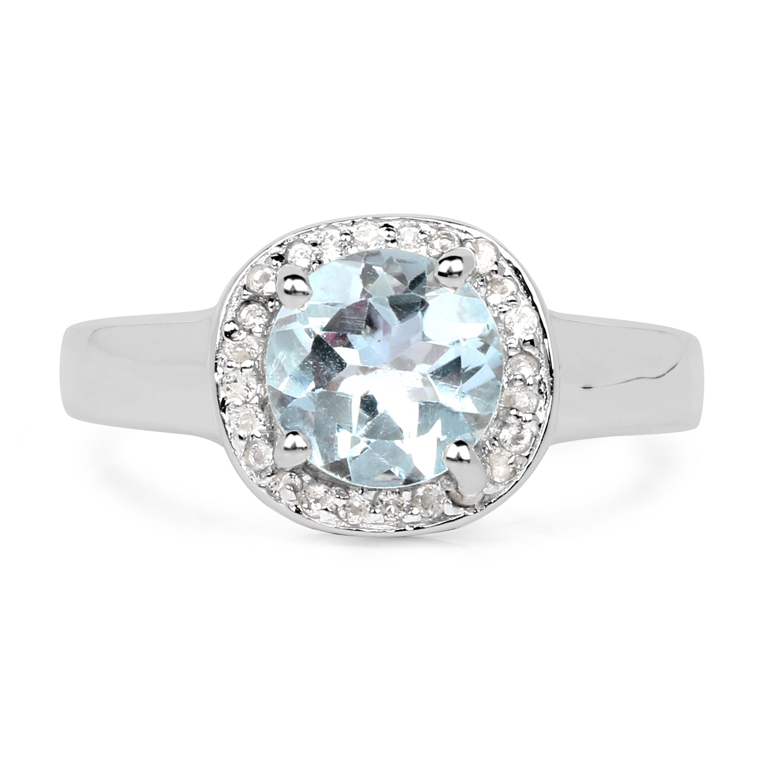 2.37 Carat Genuine Blue Topaz and White Topaz .925 Sterling Silver Ring by Bids.com