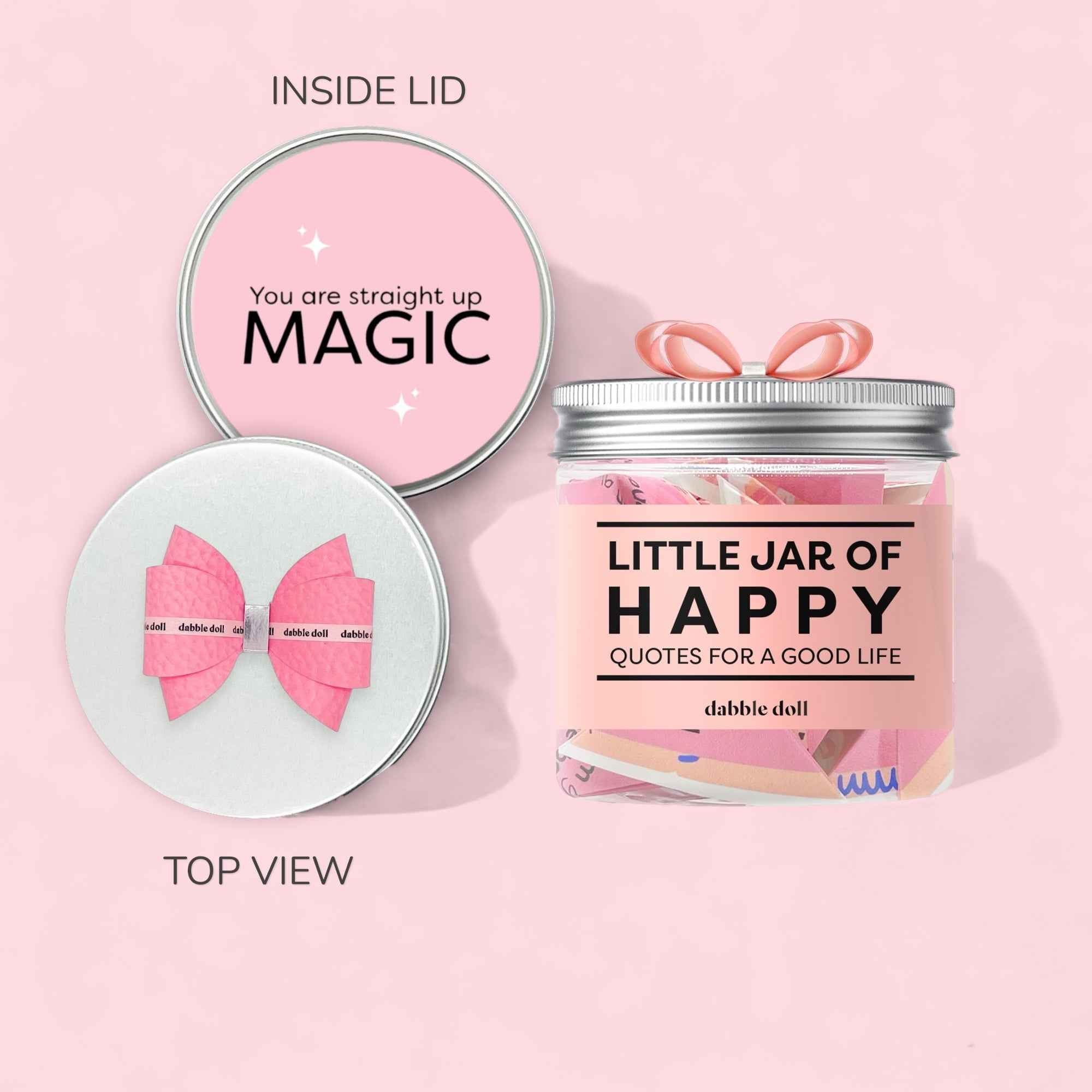 Happy Jar with Inspirational Quotes and Gift Box