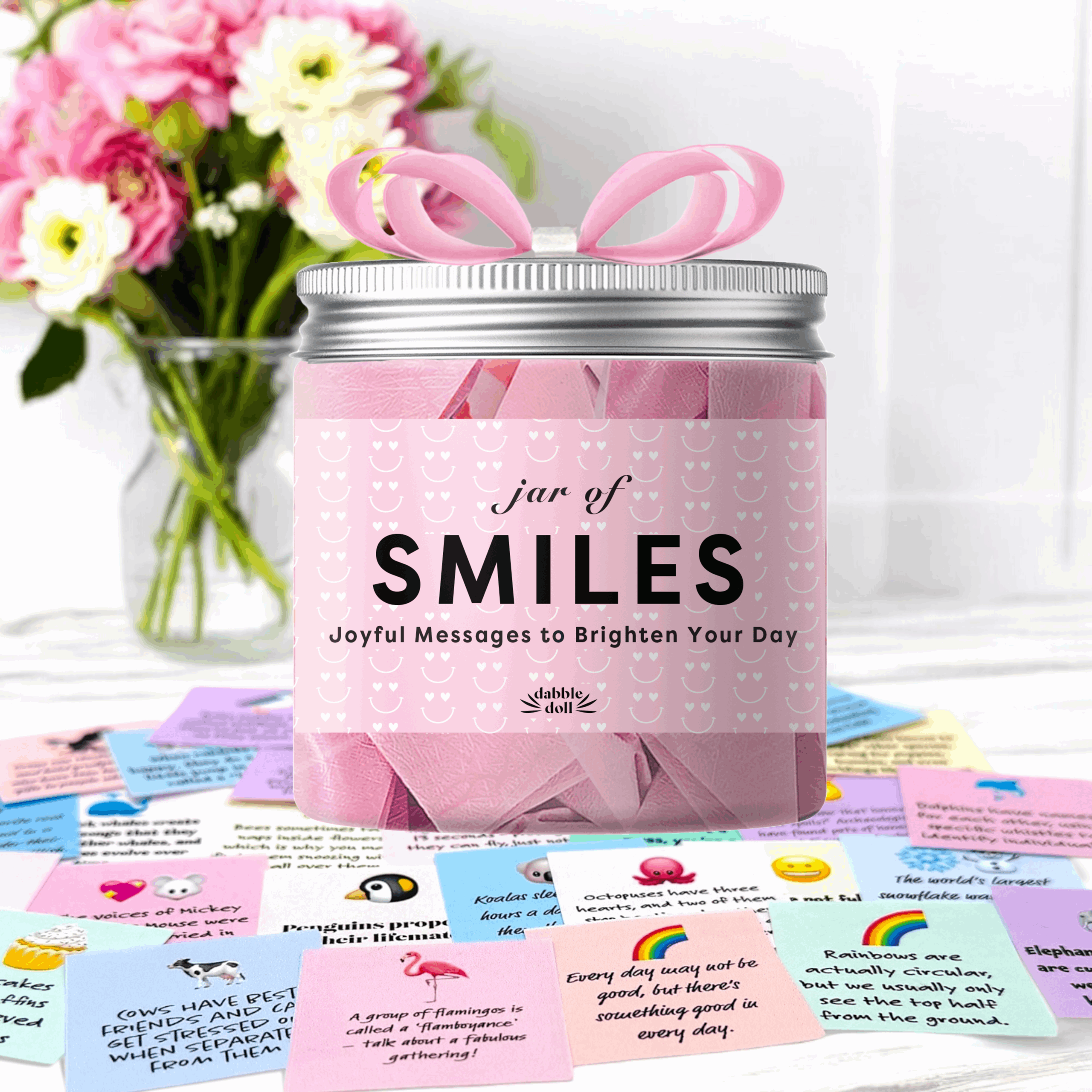 Smiles Jar with Joyful Messages and Gift Box