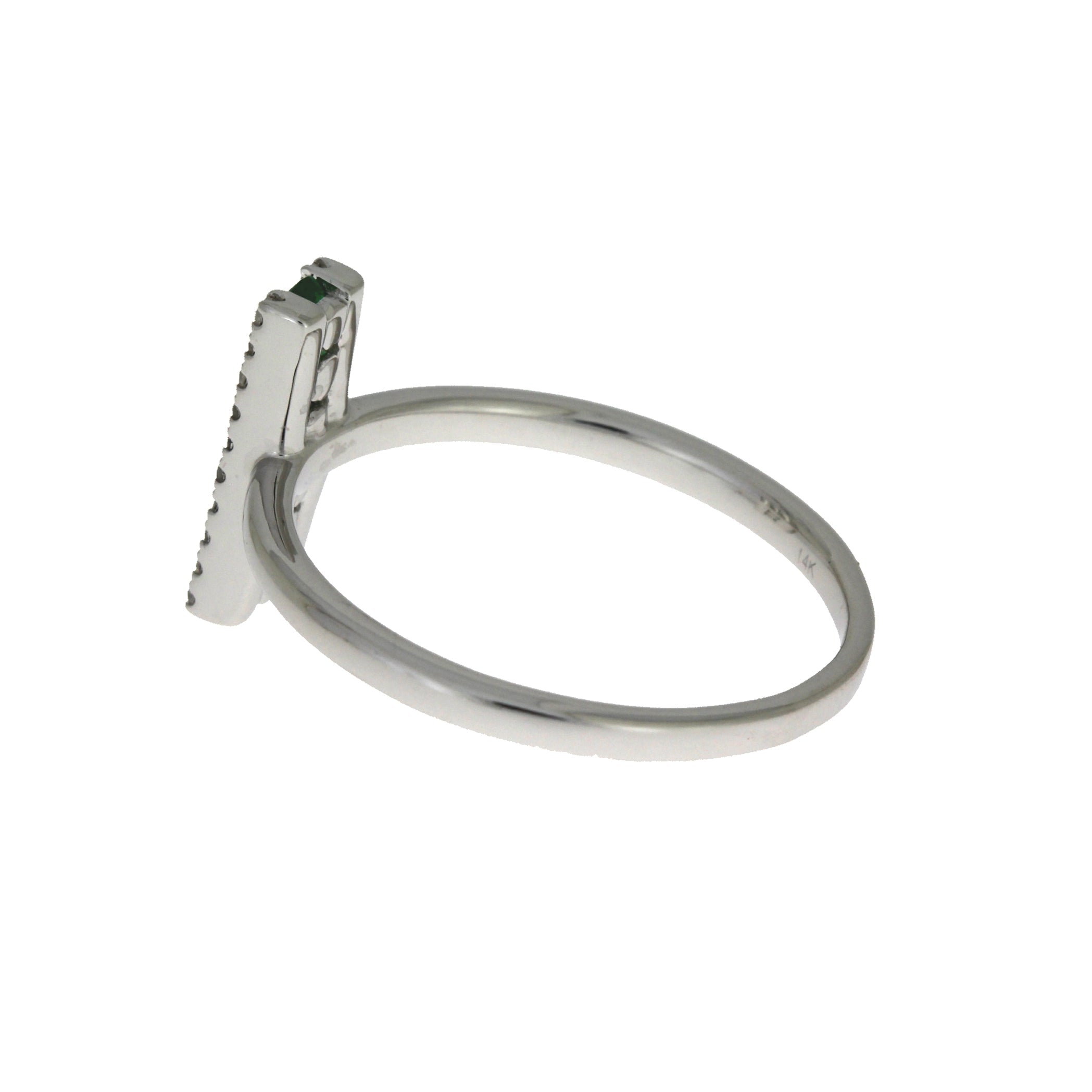 Natural .25ct Emerald Diamond Ring 14KT White Gold by Bids.com
