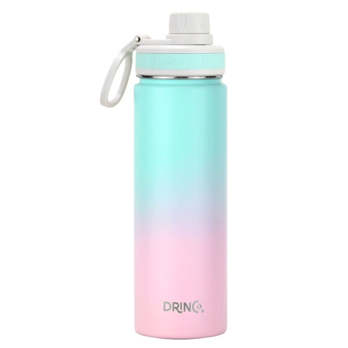 DRINCO 22oz Stainless Steel Sport Water Bottle - Insulated Flask with Macaron Finish