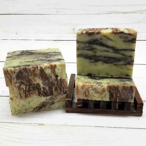 Organic Mint Chocolate Soap - Vegan Handmade Bar with Peppermint & Cocoa