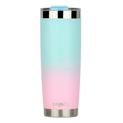 DRINCO 20oz Insulated Tumbler with Spill-Proof Lid & 2 Straws - Macaron Stainless Steel Travel Mug