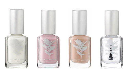 PRITINYC French Manicure Vegan Nail Polish Set - 10-Free Formula with Base & Top Coat