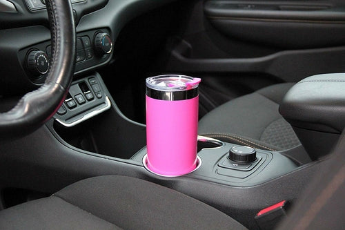 DRINCO 20oz Insulated Tumbler with Spill-Proof Lid & 2 Straws - Island Pink Stainless Steel Travel Mug