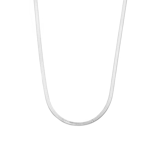 Sterling Silver 925 Herringbone Necklace 16"-18" - 3mm Thick Chain