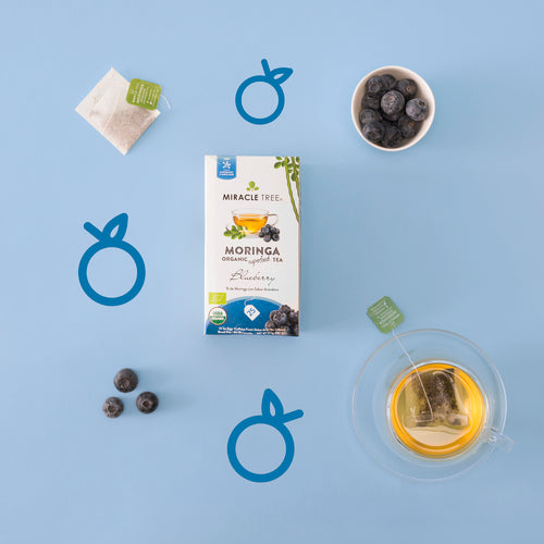 Miracle Tree's Organic Moringa Tea - Blueberry Flavor, 25 Tea Bags