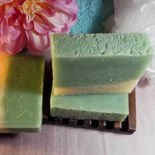 Cucumber Melon Soap - Vegan Handmade Bar with Organic Aloe for Spa-Fresh Skin