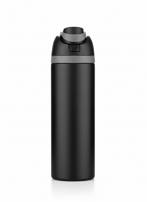 FreeSip Insulated Water Bottle with Straw 24oz - Stainless Steel, Leak Proof